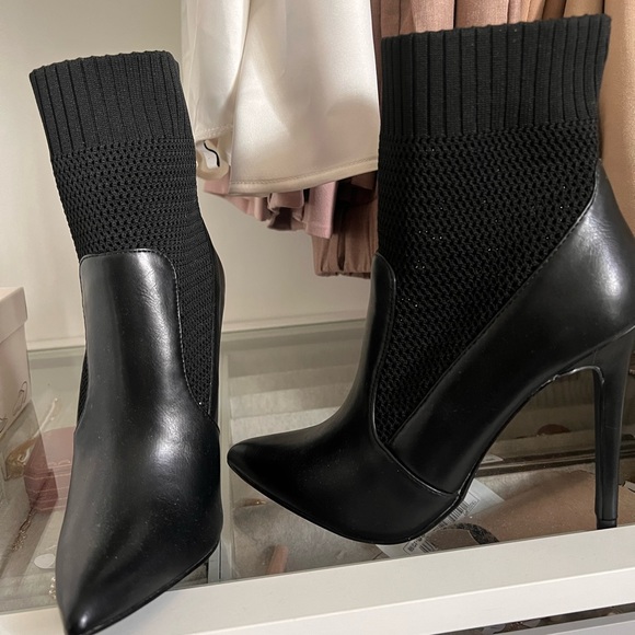 Sock and leather booties. Worn only inside for style video - Picture 2 of 4